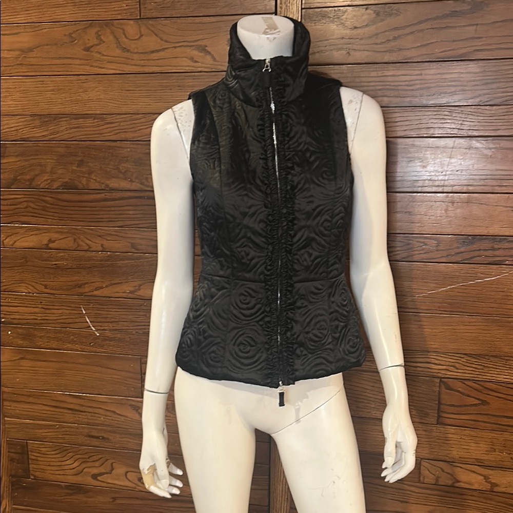 White House Black Market Black Quilted Vest